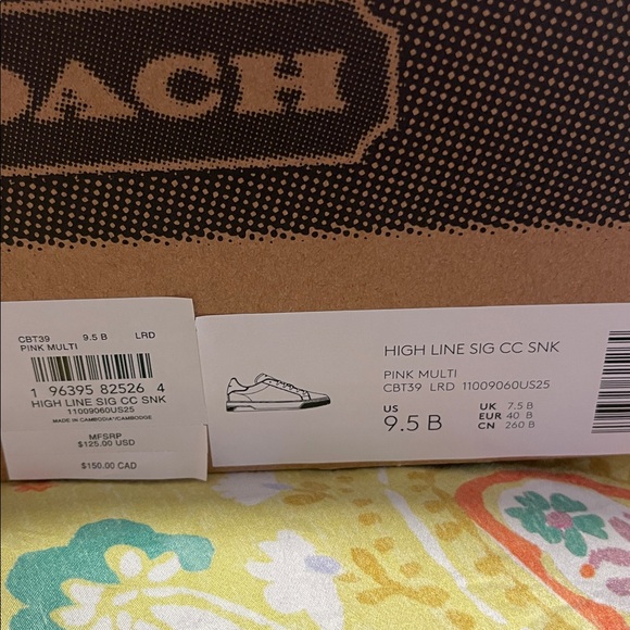 Coach High Line Sneaker In Signature Canvas - Powder Pink Petal New- NWT - Picture 6 of 7